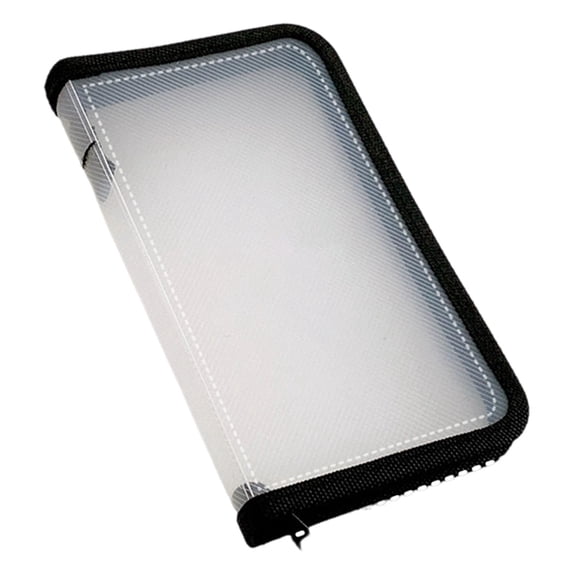 Clear Zippered File Pouch Portable Transparent Textured Stationery Organizer Multifunctional Storage Bag for School Office Travel Receipt and Supplies Organization(Black-21x12cm)