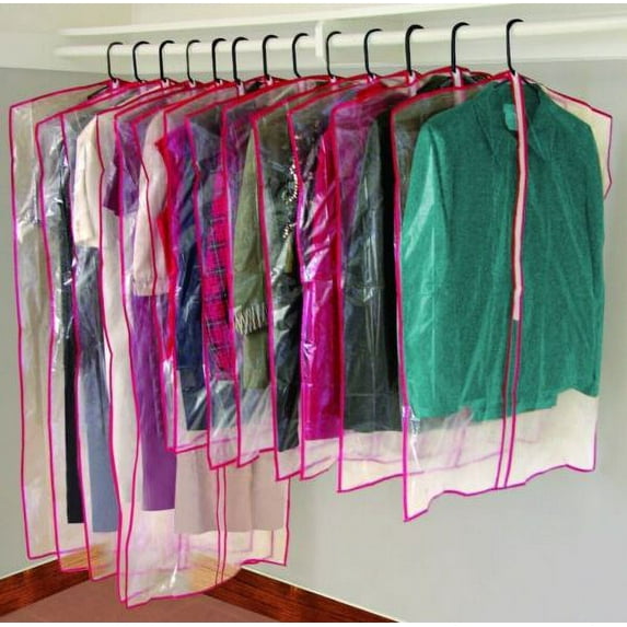 Clear Zippered Garment Bags Cloth Storage Suit Dress Shirt Covers Free 13