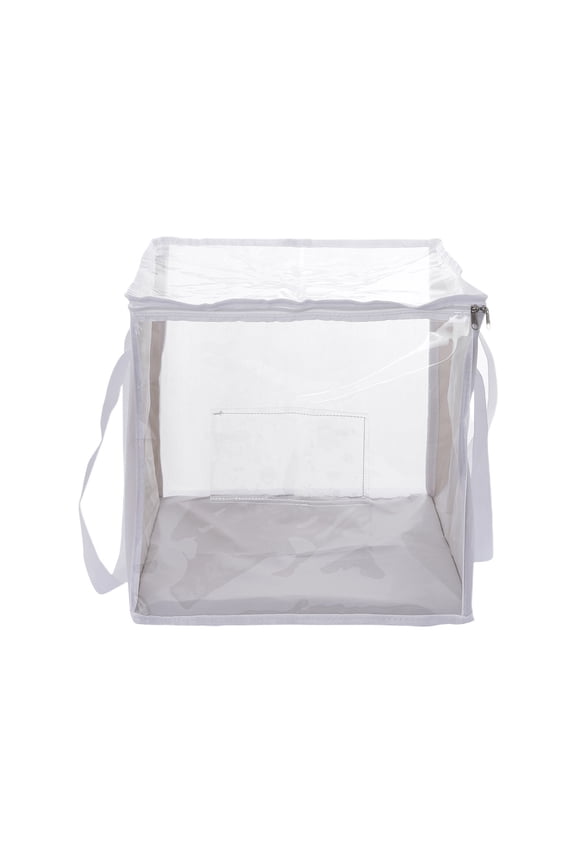 Clear Zippered Organizers,Zippered Storage Bags with Handles,Sweater Storage with Two-Way Zipper,Foldable Closet Organizer Bed Sheet Organizer,Cube Pvc Storage Organizer for Clothes,Towel,Toy