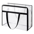 thumbnail image 1 of Clear Zippered Storage Bag, Loetky Heavy Duty Storage Bags With Reinforced Handles, Collapsible Moving Bag, Pvc Storage Bags For Bedding, Blankets, Comforters, Clothing, Books, 1*Storage Bag, 1 of 9