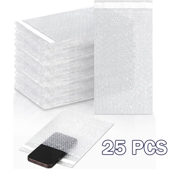Clear bubble bags, pouches, protective packaging bags, lightweight clear air cushion shipping bags, mailing envelopes (7x8.5 inches, 8x15.5 inches) 25/50 pcs