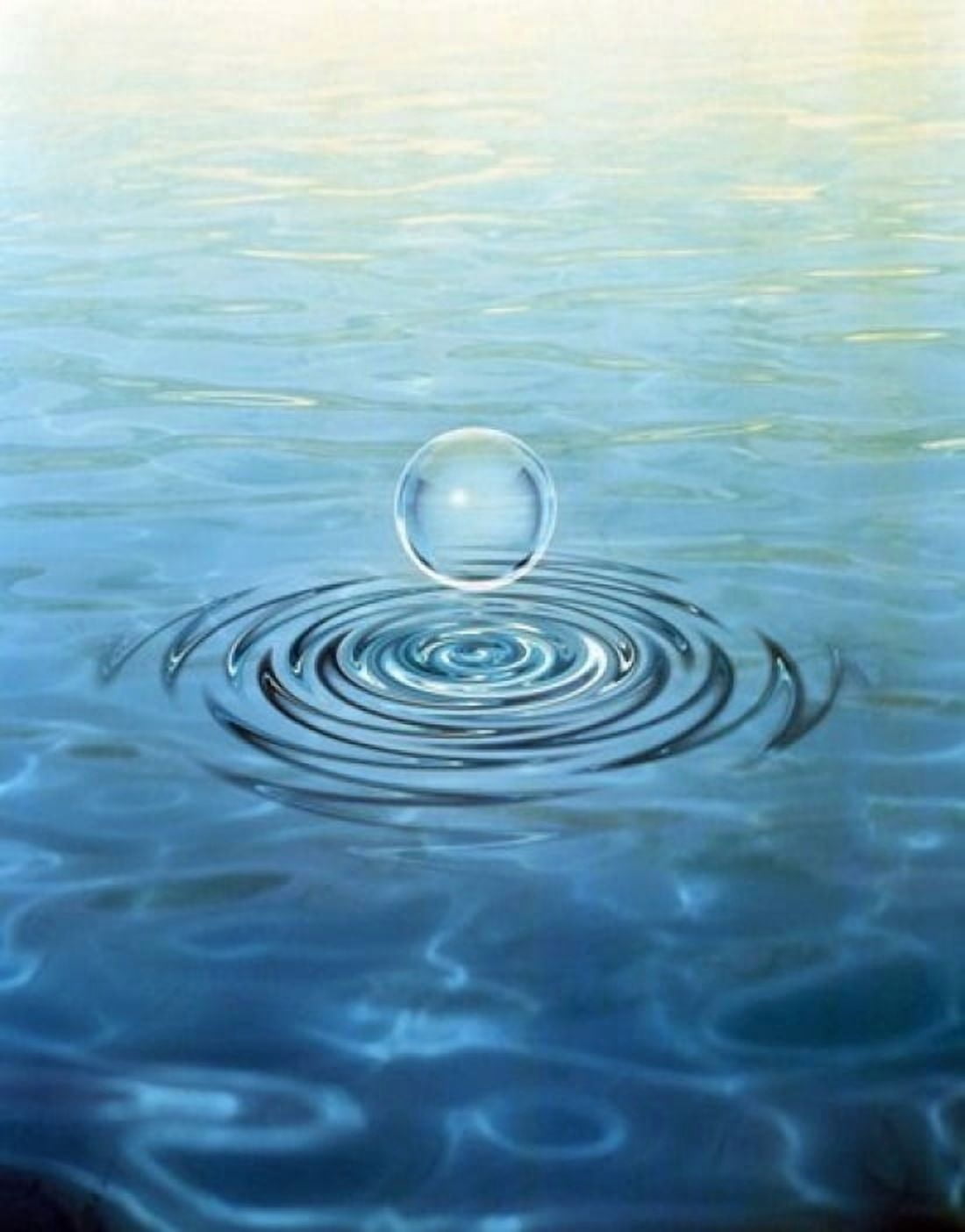 Clear bubble floating above water ripples in choppy water Canvas Art - Panoramic Images (29 x 36)