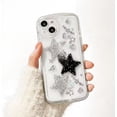 thumbnail image 1 of Clear iPhone 14 Case, Cute Glitter 3D Stars Crystal Heart Clear, Sparkly Cute Phone Cases with Aesthetic Design Shockproof Protective Cover Clear, 1 of 14
