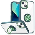 thumbnail image 1 of Clear for iPhone 14 Pro Max Case with Ring Holder, 360 Rotate Magnetic Kickstand Support Car Mount, Electroplated Edges Not Yellowing Slim Shockproof for Women Men Protective Phone Case, Green, 1 of 8