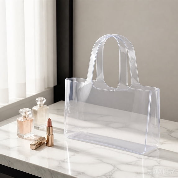 Clear wHITE Jelly Tote Bag Glossy Transparent PVC Shoulder Handbag Large Capacity Shopping Bag For Women | Waterproof, Lightweight, Versatile