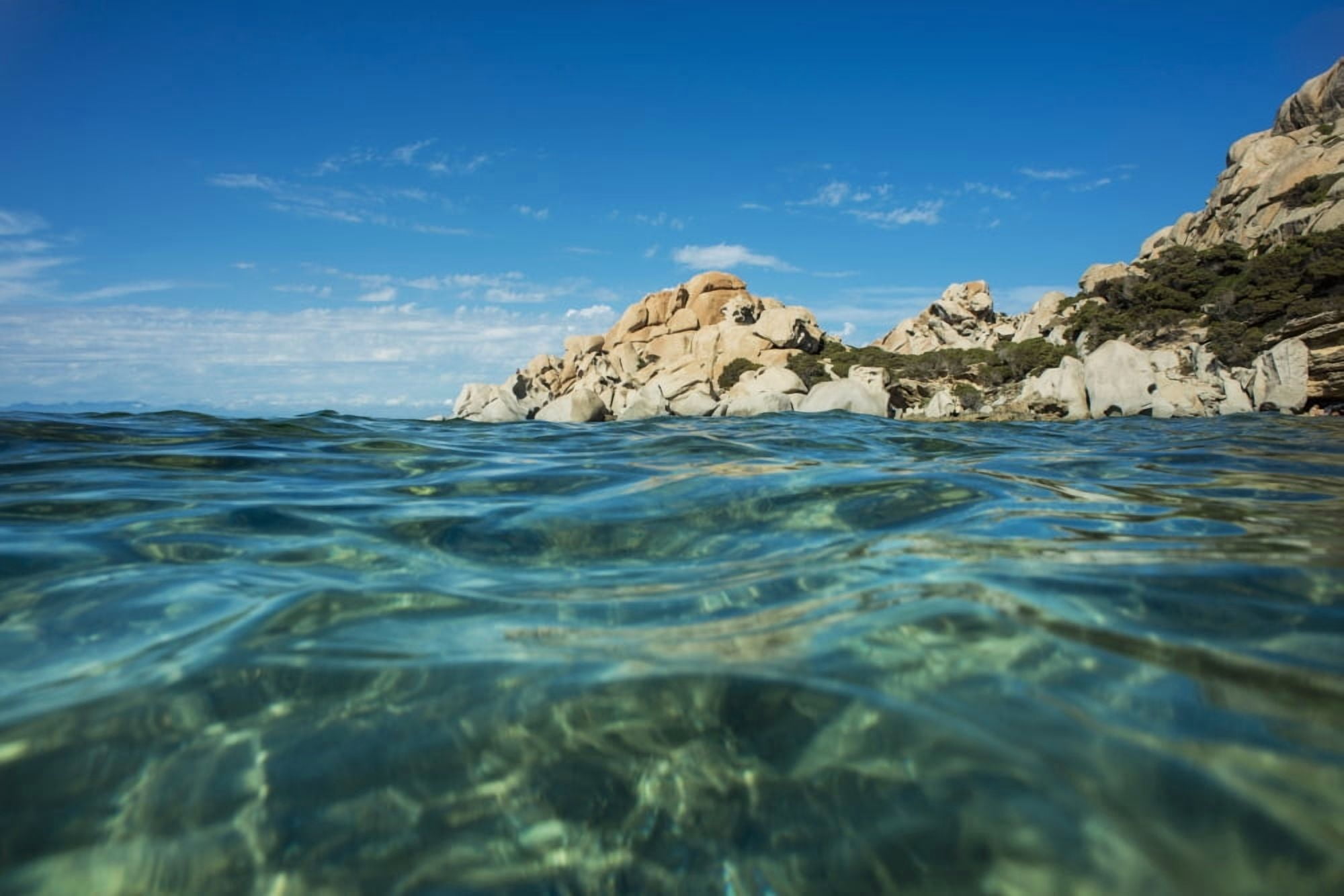 Clear waters in Valle della Luna Santa Teresa Sardinia Italy Canvas Art - Dosfotos Design Pics (19 x 12)