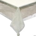 thumbnail image 1 of Clear with Diamond Ring Print & Ivory Disposable Plastic Tablecloth Kit - 2 Pieces, 1 of 1