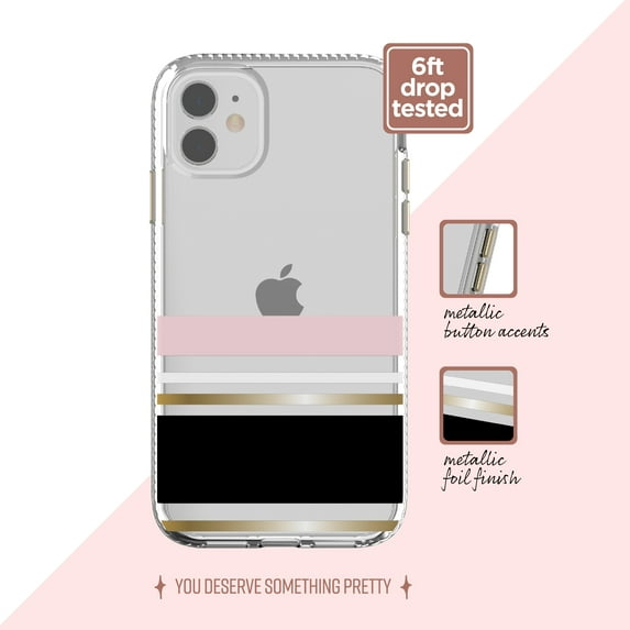 Clear with Stripes Phone Case for iPhone 11 & iPhone XR