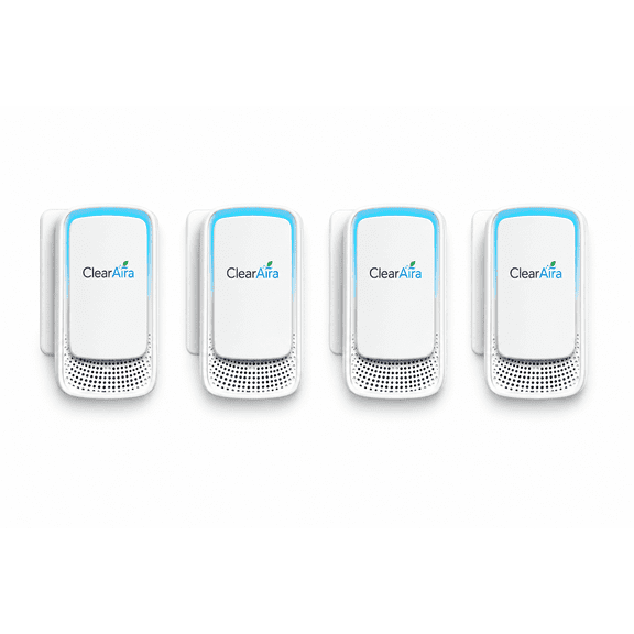 ClearAira 4 pack Plug in Air Ionizers - Negative Ion Technology Air Purifier - Quiet Operation Air Freshener, Portable Air Purifier