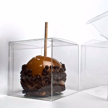 ClearBags Clear Candy Apple Box w/ Hole for Stick 4" x 4" x 4" 25-Pack