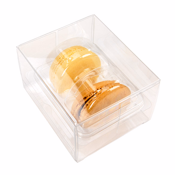 ClearBags French Macaron Box Set for 2 Macarons Clear PET 25-Pack 2 9/16" x 2" x 4"