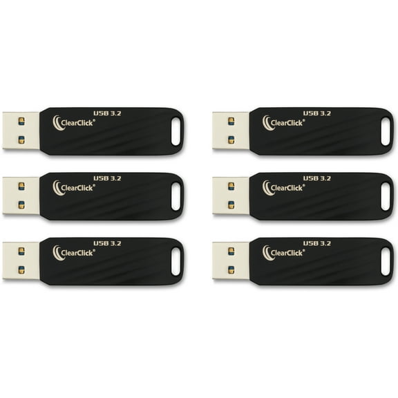 ClearClick 64GB USB 3.2 Flash Drives with USB-A and USB-C Compatibility (6-Pack)