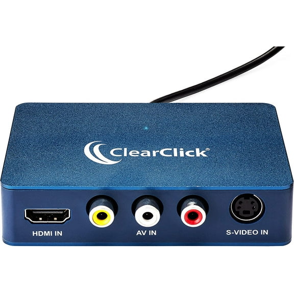ClearClick Video to USB 1080P USB Audio Video Capture & Live Streaming Device - Input 4K HDMI, AV, RCA, S-Video (VCR, VHS, Camcorder, Video8, Hi8, DVD, Gaming Systems) - USB-C Plug & Play