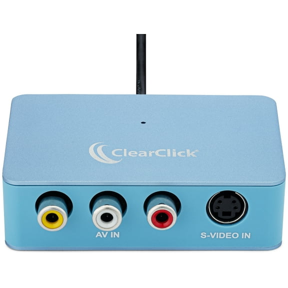 ClearClick Video to USB Lite - USB Audio Video Capture Device - Input AV, RCA, S-Video, VCR, VHS, Camcorder, Video8, Hi8, DVD, Retro Gaming Systems - USB-C Plug & Play