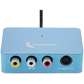 ClearClick Video to USB Lite - USB Audio Video Capture Device - Input AV, RCA, S-Video, VCR, VHS, Camcorder, Video8, Hi8, DVD, Retro Gaming Systems - USB-C Plug & Play