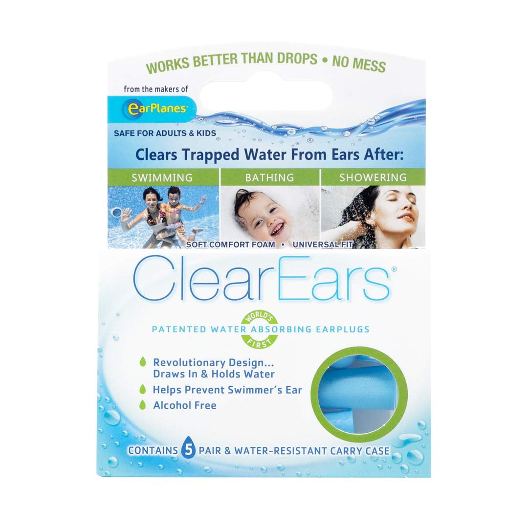 ClearEars Water Absorbing Ear Plugs 5 Pairs