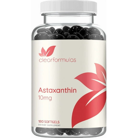 Clear Formulas Astaxanthin Antioxidant Supplement Softgels 10mg, Eye & Immune Health,180 Count