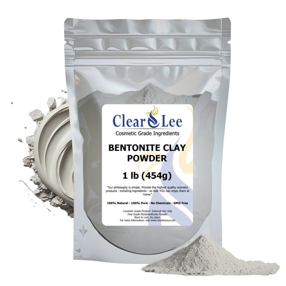 ClearLee Bentonite Clay Cosmetic Grade Powder - 100% Pure Natural Powder - Indian Clay - Great For Skin Detox, Rejuvenation, and More - Heal Damaged Skin - DIY Clay Face Mask (1 lb)