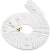 ClearMax 3 Prong Outlet Extension Cord Heavy Duty, Flat Head, 13 Amps 25ft Indoor Cord White, 16 AWG