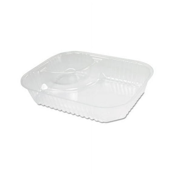 ClearPac Large Nacho Tray 2-Compartments, 3.3 oz, 6.2 x 6.2 x 1.6, Clear, 500/Carton