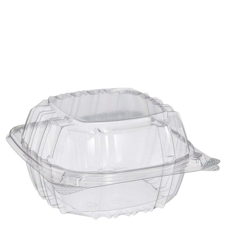 ClearSeal Hinged-Lid Plastic Containers, 5.8 x 6 x 3, Clear, Plastic, 125/Pack, 4 Packs/Carton ClearSeal Hinged-Lid Plastic Containers, 5.8 x 6 x 3, Clear, Plastic, 125/Pack, 4 Packs/Carton