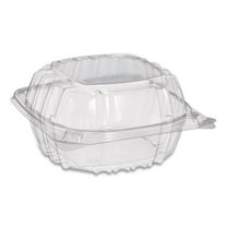 ClearSeal Hinged-Lid Plastic Containers, 5.8 x 6 x 3, Clear, Plastic, 125/Pack, 4 Packs/Carton | Bundle of 2