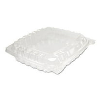 ClearSeal Hinged-Lid Plastic Containers, 8.31 x 8.31 x 2, Clear, Plastic, 125/Bag, 2 Bags/Carton | Bundle of 2