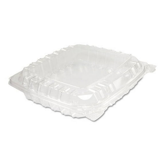 ClearSeal Hinged-Lid Plastic Containers, 8.31 x 8.31 x 2, Clear, Plastic, 125/Bag, 2 Bags/Carton | Bundle of 2