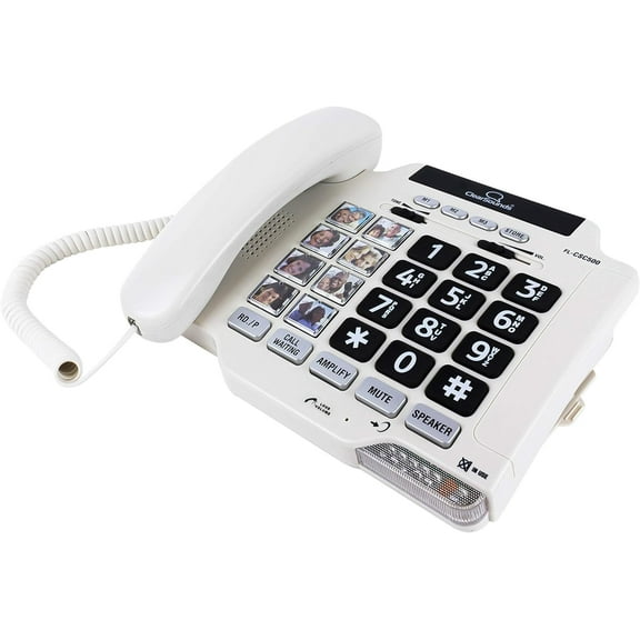G3C17947LClearSounds CSC500 Amplified Landline Phone with Speakerphone and Photo Frame Buttons - Up to 30dB Amplification, T-Coil Hearing Aid Compatible