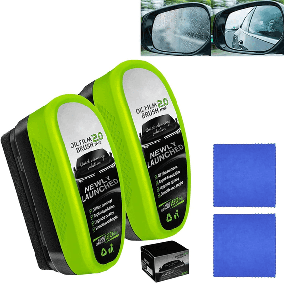 ClearVision Glass Cleaner, Car Windshield Cleaner, 120ml Automotive Oil Film Cleaning Brush - Preserve Clarity, Immediately See the Effects,Perfect Visibility at All Times