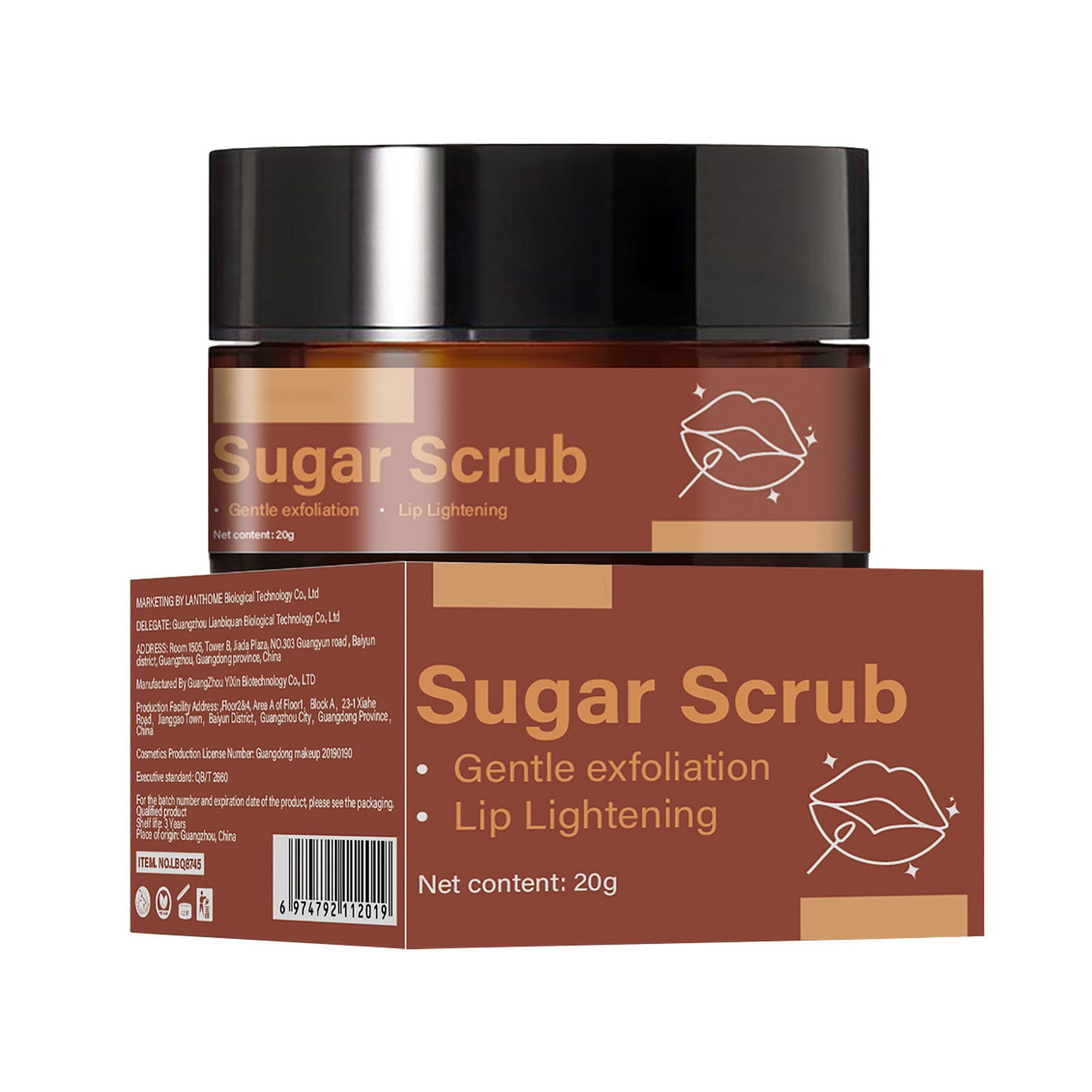 Clearanc! Rose Brown Sugar Orange Lip Care Balm Lip Scrub Lip