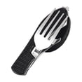 thumbnail image 1 of Clearanc Spoons And Forks Set, Easeky 4 in 1 Folding Camping Utensils Stainless Spoon Fork Combo Set Portable Multifunctional Lightweight Outdoor Tableware for Travel Backpacking Picnic Black, 1 of 8
