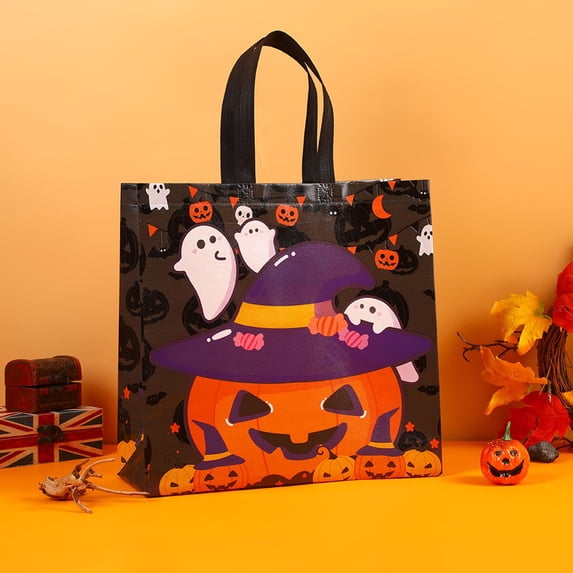 Clearance Under $0.39Halloween Goodie Bags, Reusable Non-Woven Treat Totes with Handles for Kids, Spooky Themed Party Favor Bags for Trick-or-Treat and Candy Collection