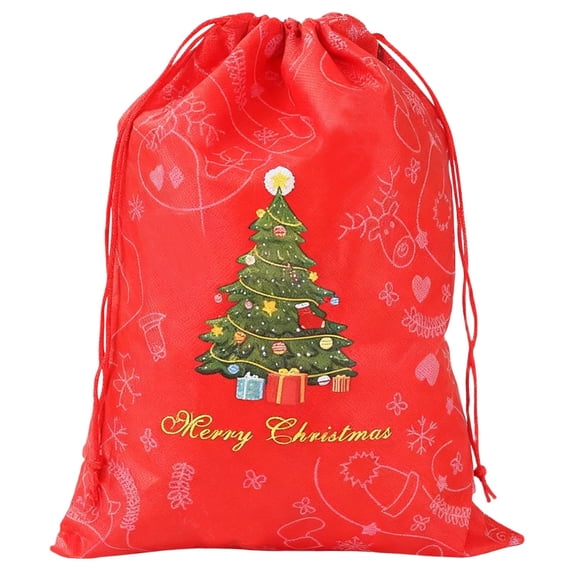 Clearance Under $0.79 Christmas Gift Drawstring Bags, Large Non-Woven Storage and Packaging Bags with Pull Cord, Reusable Christmas Tree Bags for Gifts, Toys, and Decor Storage