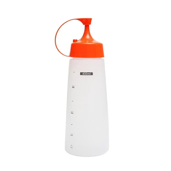 Clearance Under $0.94! 1PC Graduated Squeeze Bottle, 24oz Plastic Sauce Dispenser with Scale, Leakproof Spout Cap, Attached Lid, for Dressing & Syrup & Oil, Clear, One Size
