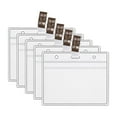 thumbnail image 1 of Clearance Under $0.94! 5PCS ID Badge Holder with Clip, Horizontal Name Card Protector with Reinforced Edge, Plastic, for Office & Events, (One Size, Clear), 1 of 5