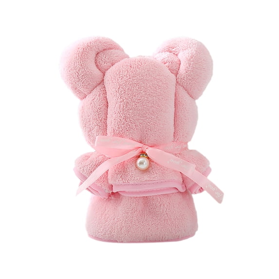 Clearance Under $1.06! 1PC Coral Velvet Bear-Shaped Towel, 30x40cm Soft Oversized Bath Towel, Thick Absorbent Quick-Dry, Cute Animal Design, for Bathroom & Beach, Multicolor, One Size