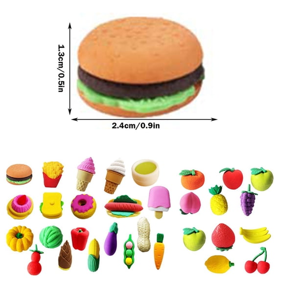 Clearance Under $1.09! 10PCS 3D Assembly Erasers, Take-Apart Fruit Shaped Puzzle Erasers, Rubber, for Classroom Prizes & Gifting, (One Size, Assorted)