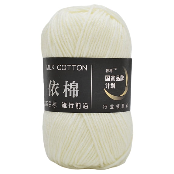 Clearance Under $1.09 Soft Cotton Yarn Skeins for Knitting and Crocheting, 4-Ply Milk Cotton Yarn for DIY Doll Sweaters, Hats, Scarves, and Shawls, Assorted Colors Available