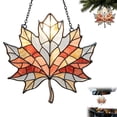thumbnail image 1 of Clearance Under $1, 1 Pcs Maple Leaf Hanging Ornament, Stained-Glass Style Acrylic Suncatcher, Autumn Fall Window Wall Decor for Thanksgiving Home Decoration, 10*10cm(C), 1 of 6