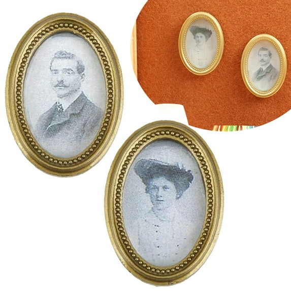 Clearance! 1:12 Dollhouse Miniature Couple Pictures Frame Wall Decoration 2pcs Dolls House Accessories Decor Attractive Processed Dollhouse Décor Dollhouse Accessories