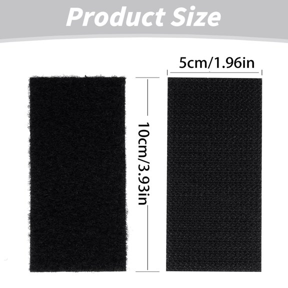 Clearance Under $1.19! 1PAIR Self-Adhesive Hook and Loop Tape, 5x10cm Heavy Duty Fastener Strips, Plastic, for Cable & Home Organization, (5x10cm, Black)