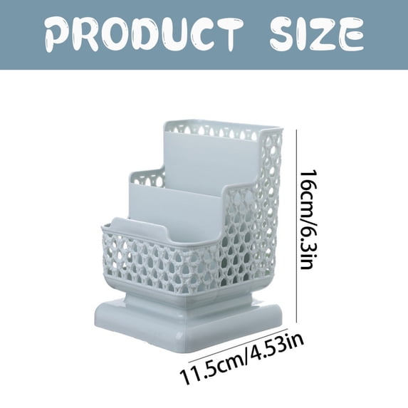 Clearance Under $1.19! 1PC 3-Compartment Desk Organizer, Hollow Design Storage Box for Stationery & Supplies, Plastic, for Home & Office, (One Size, White)