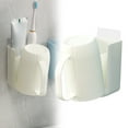 thumbnail image 1 of Clearance Under $1.36! Wall Mounted Toothbrush Holder with Cup, Bathroom Organizer for Toothbrushes and Toothpaste, Space-Saving Adhesive Rack for Small Spaces, 1 of 5