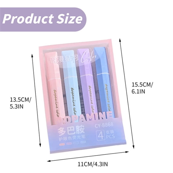 Clearance Under $1.39! 4PCS Colorful Highlighters, Assorted Marker Pen Set with Chisel Tip for Note-Taking, Plastic, for Office & Home, (One Size, Green)