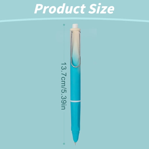 Clearance Under $1.49! 1PC Gradient Retractable Fountain Pen, 0.38mm Refillable Ink Pen with Replaceable Cartridge & Soft Grip, Plastic, for Daily Writing, G, One Size