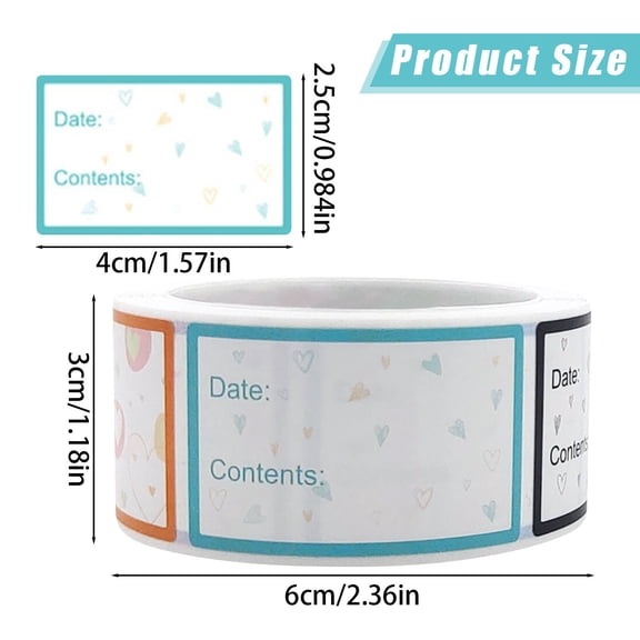 Clearance Under $1.49! 1ROLL Blank Date Labels, Colorful Bordered Adhesive Stickers for Planner & Stationery Organization, Paper, for Office & Home, C, One Size