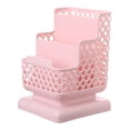 thumbnail image 1 of Clearance Under $1.74! 1PC 3-Compartment Desk Organizer, Hollow Design Storage Box for Stationery & Supplies, Plastic, for Home & Office, (One Size, Pink), 1 of 5