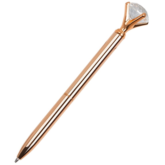 Clearance Under $1.84! 1PC Crystal Diamond Ballpoint Pen, Faceted Bling Retractable Pen with Black Ink, Metal, for Gifting & Weddings, (14cm, Rose Gold)