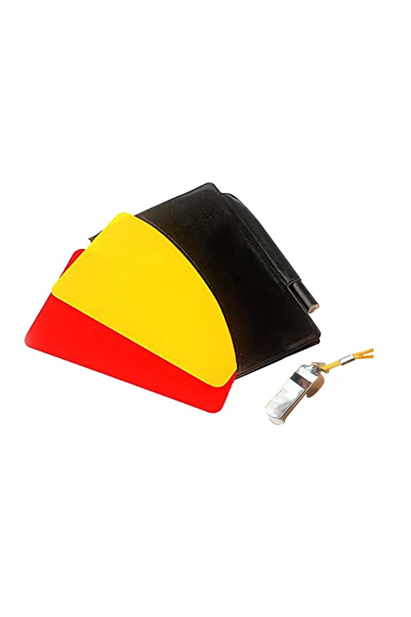 Clearance Under $1.84! 1PC Referee Whistle & Card Set, Red/Yellow Penalty Cards with Scorecard & Pencil, Metal/Plastic, for Sports Officiating, (11x7cm, Assorted)